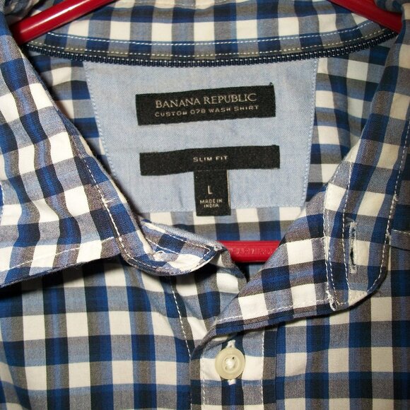BANANA REPUBLIC Slim Fit LS Men's Shirt Size LARGE - Picture 2 of 2